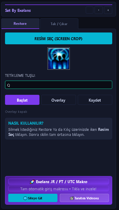 Restore & Kılıç Silme