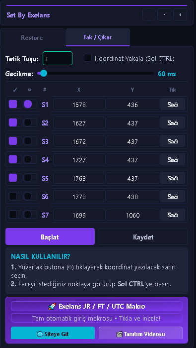 Tak / Çıkar Makro